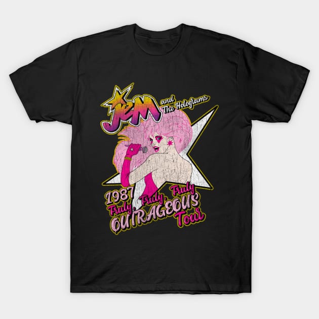 Jem Outrageous 1987 - Distressed T-Shirt by Black Red Store